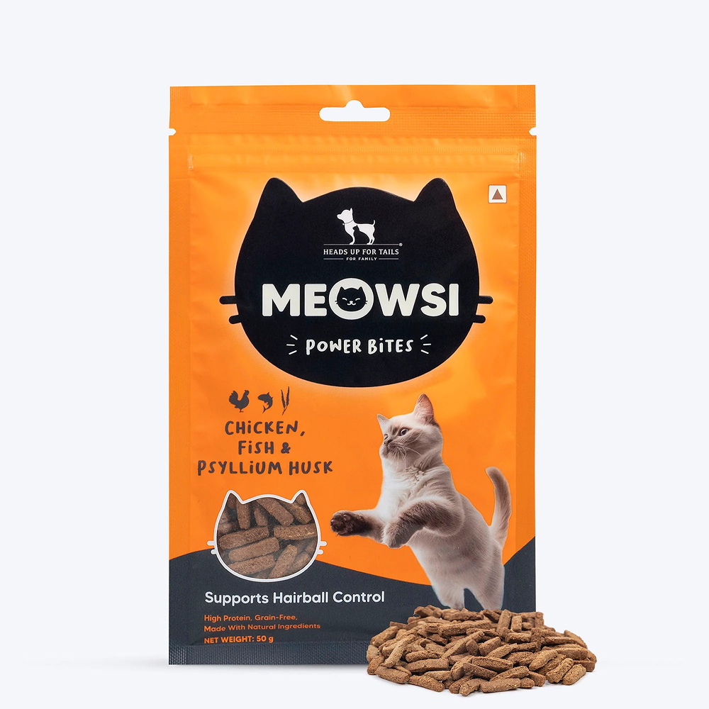 HUFT Meowsi Grain Free Chicken, Fish & Psyllium Husk Power Bites Cat Treats image 1