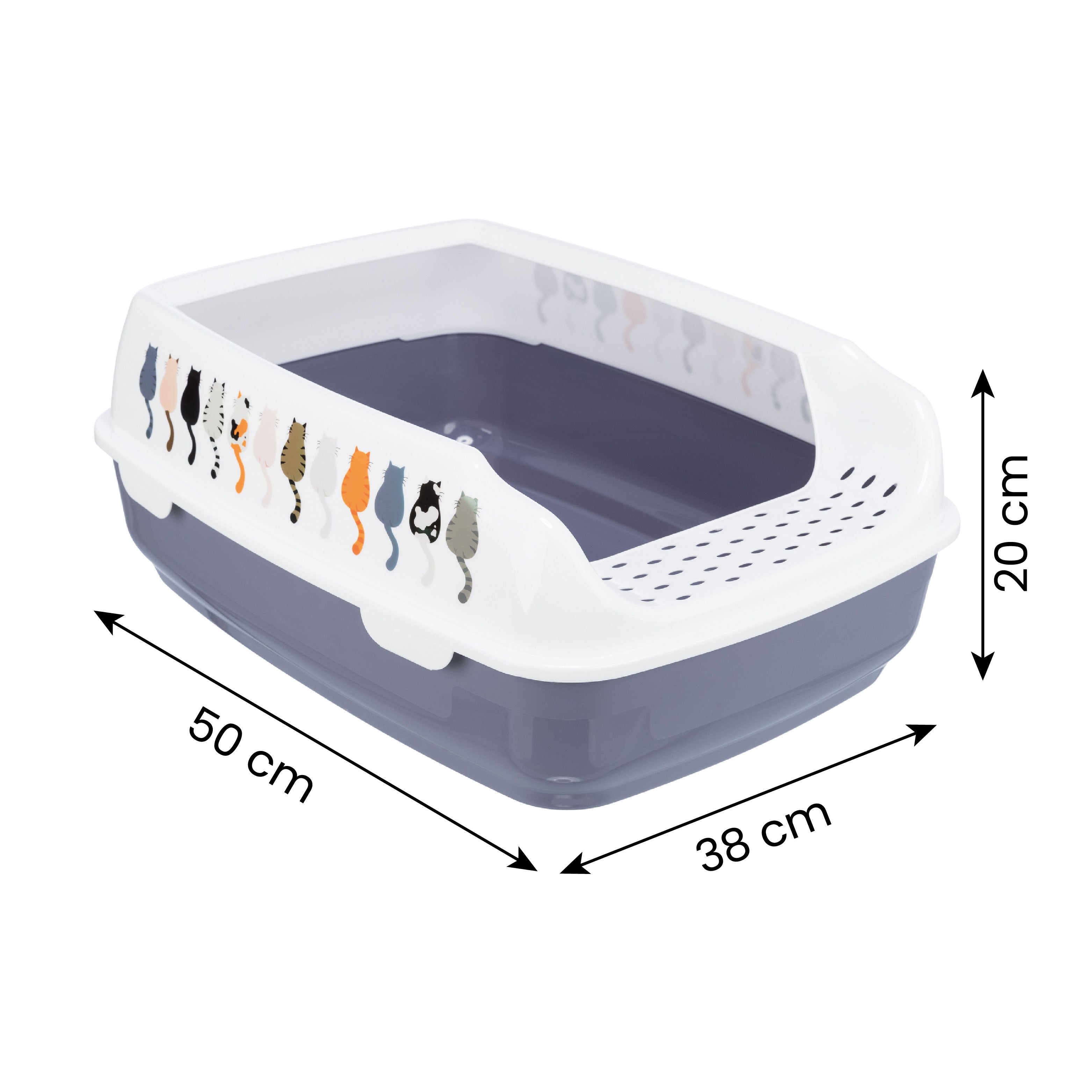 Trixie Delio Litter Tray with Rim for Cats (Grey/White) image 7