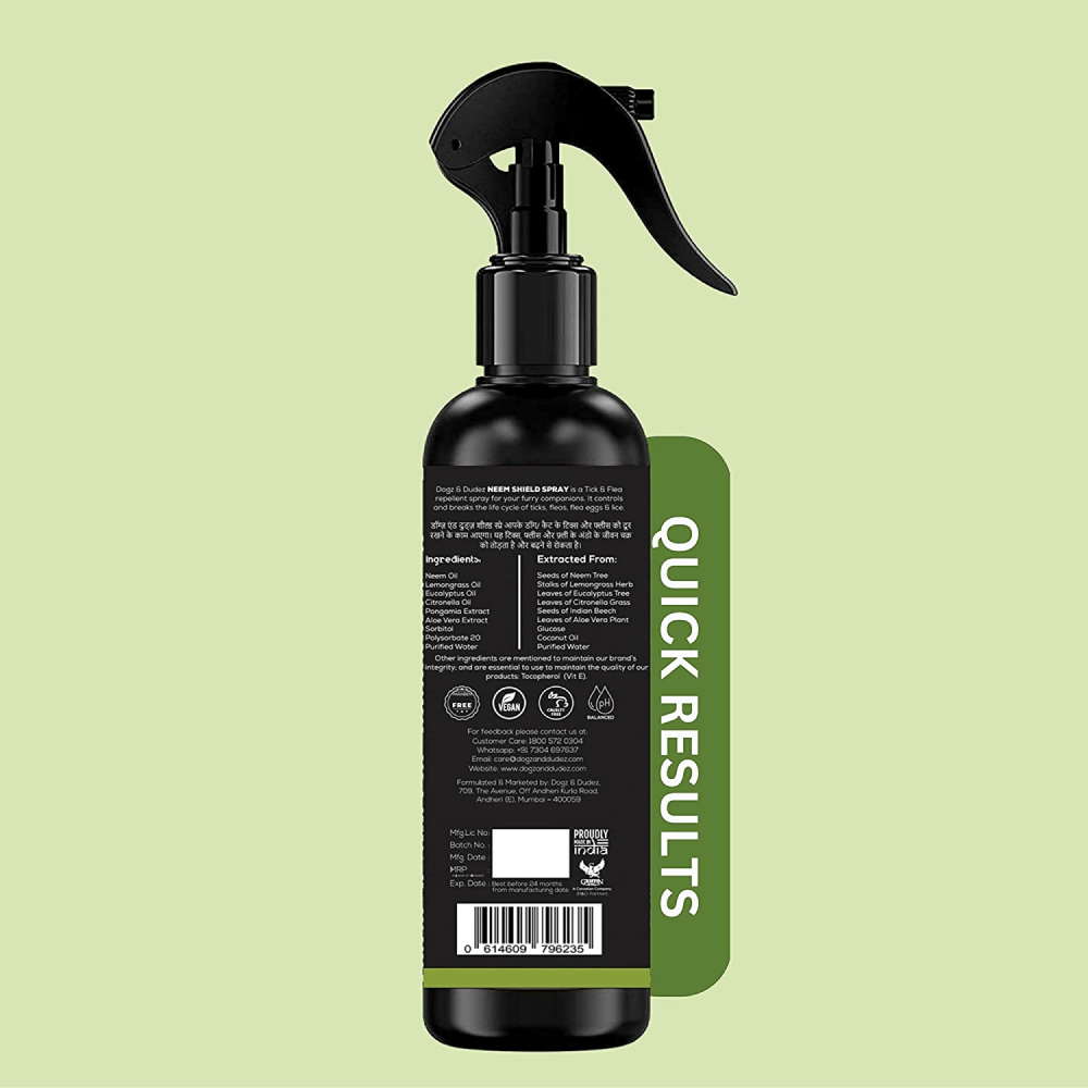 DOGZ & DUDEZ Natural Neem Shield Tick & Flea Repellent Spray for Dogs and Cats image 2