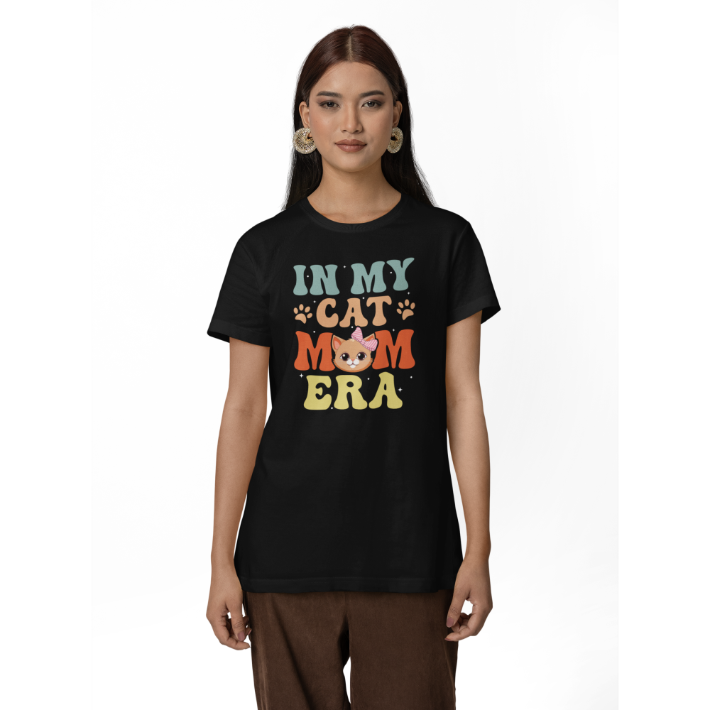 Seek Buy Love In My Cat Mom Era Tshirt (Black)
