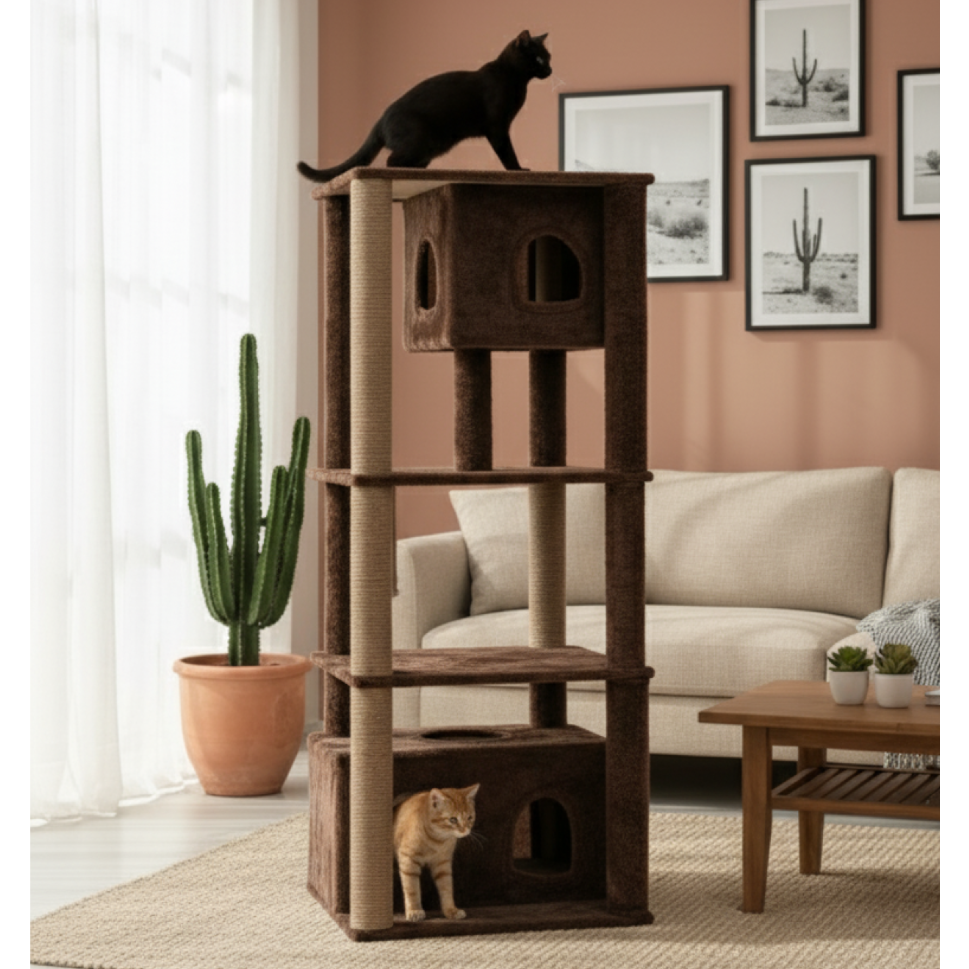 Furrlovers Large Multilevel Cat Tree Tower with Scratching Posts & Condo