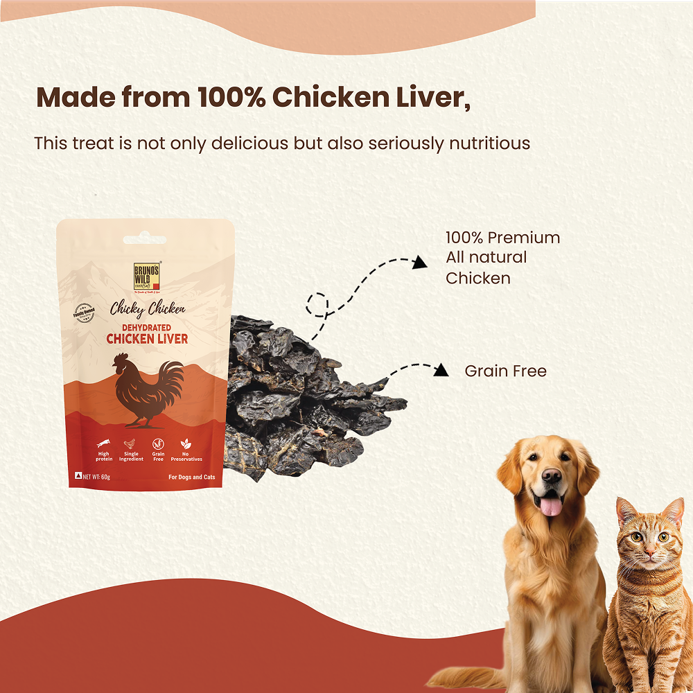 Bruno's Wild Essentials Chicky Chicken Liver Dehydrated Dog Treats image 2