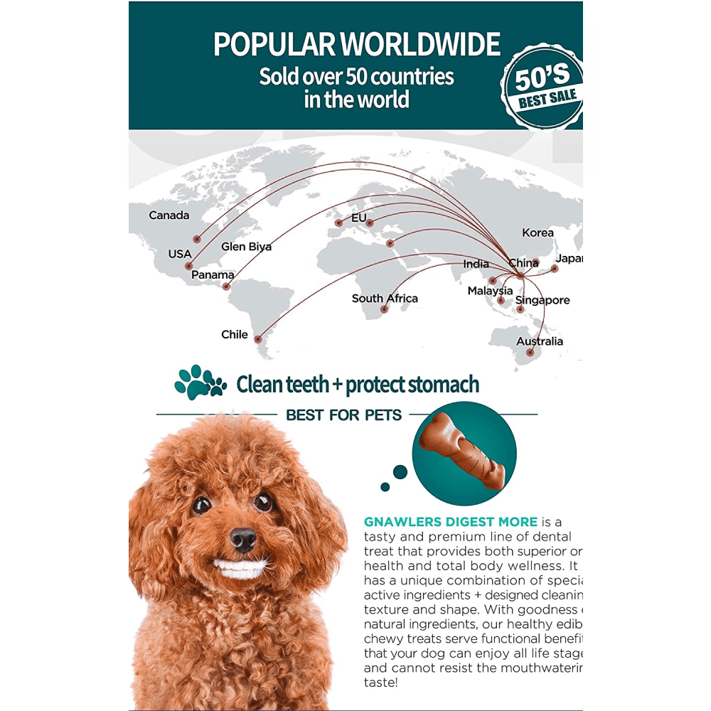 Gnawlers Digest Plus Prebiotics More Dental Chew Bone for Dogs image 3