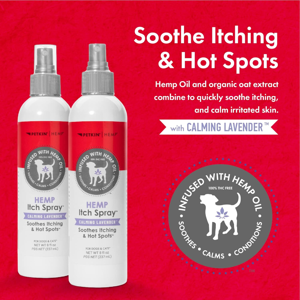 Petkin Lavender Hemp Calming itch Spray for Dogs and Cats image 2