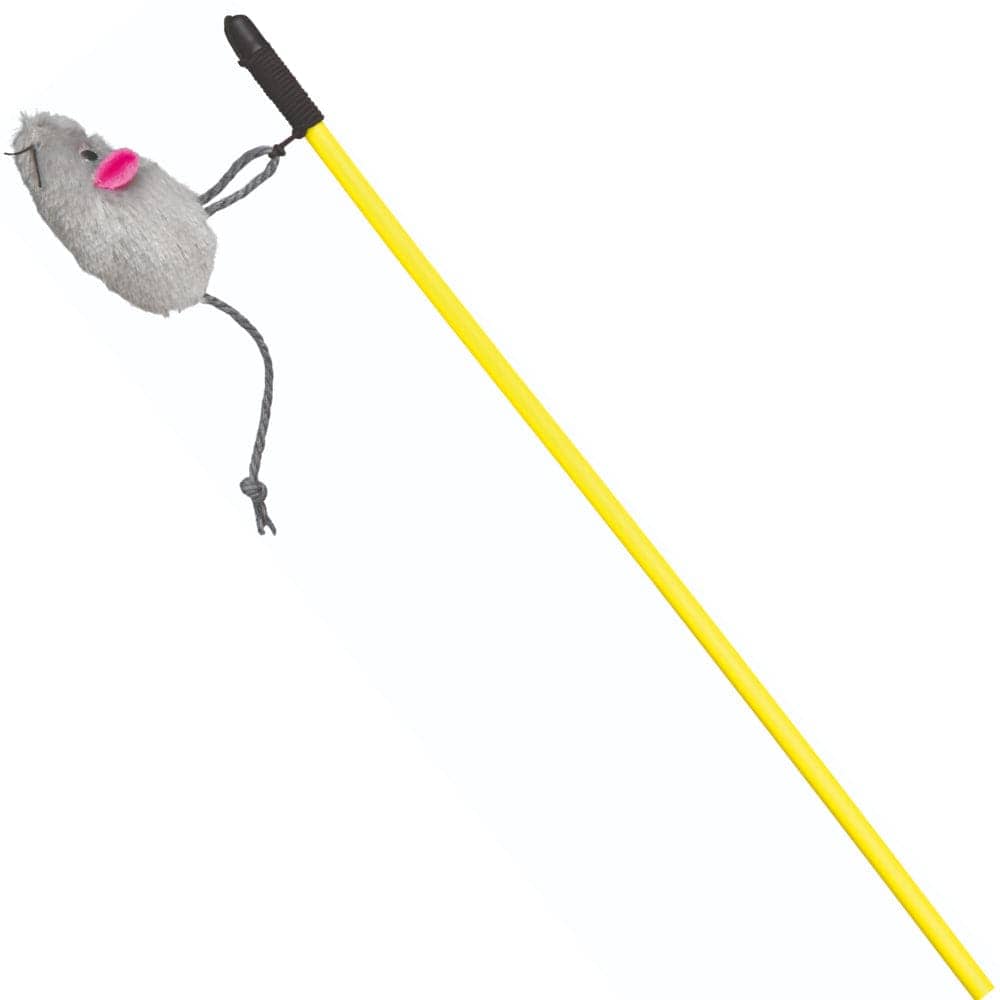 Trixie Playing Rod with Plush Mouse Toy for Cats (brown) image 2