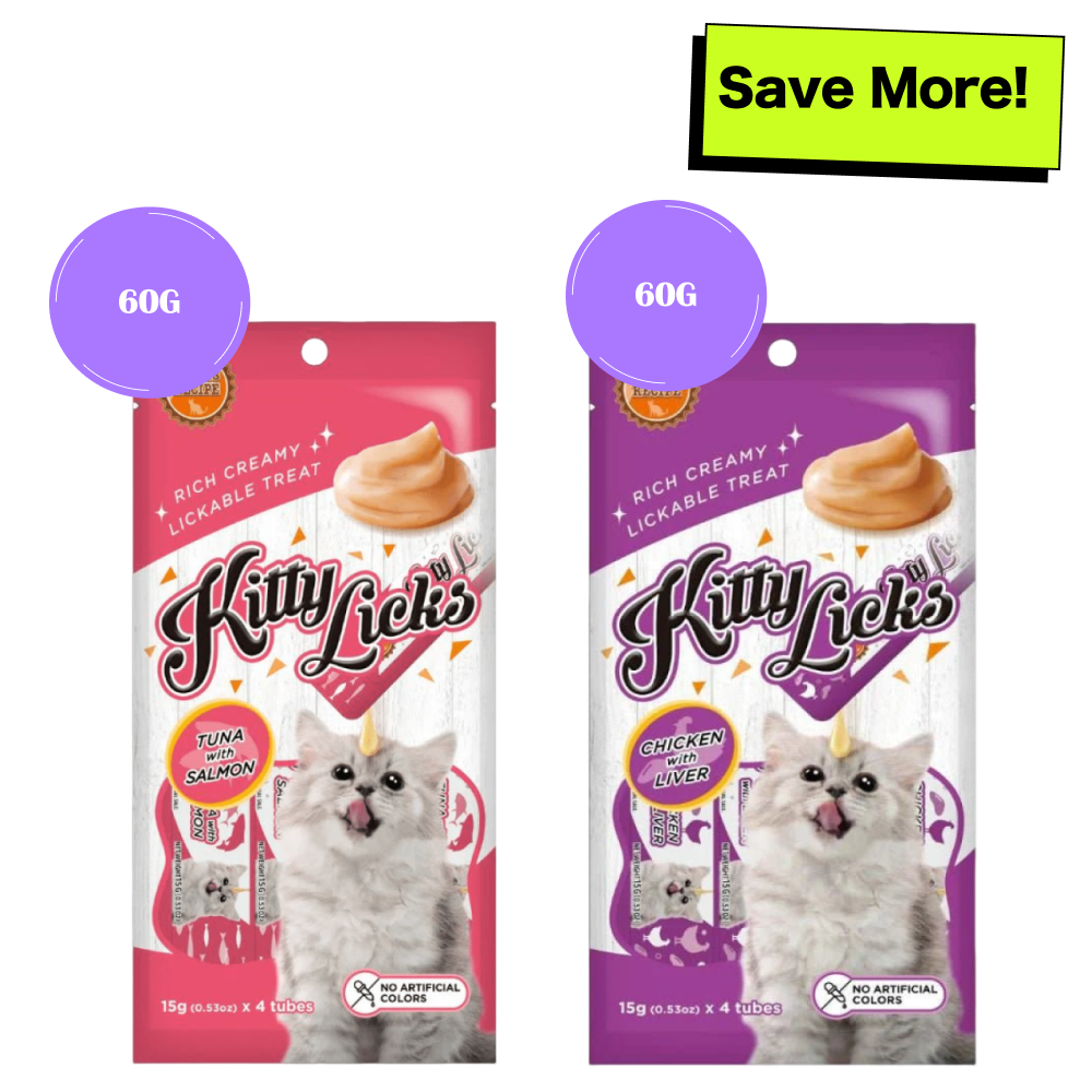 Kitty Licks Tuna Salmon and Chicken Liver Cat Treats Combo image 1