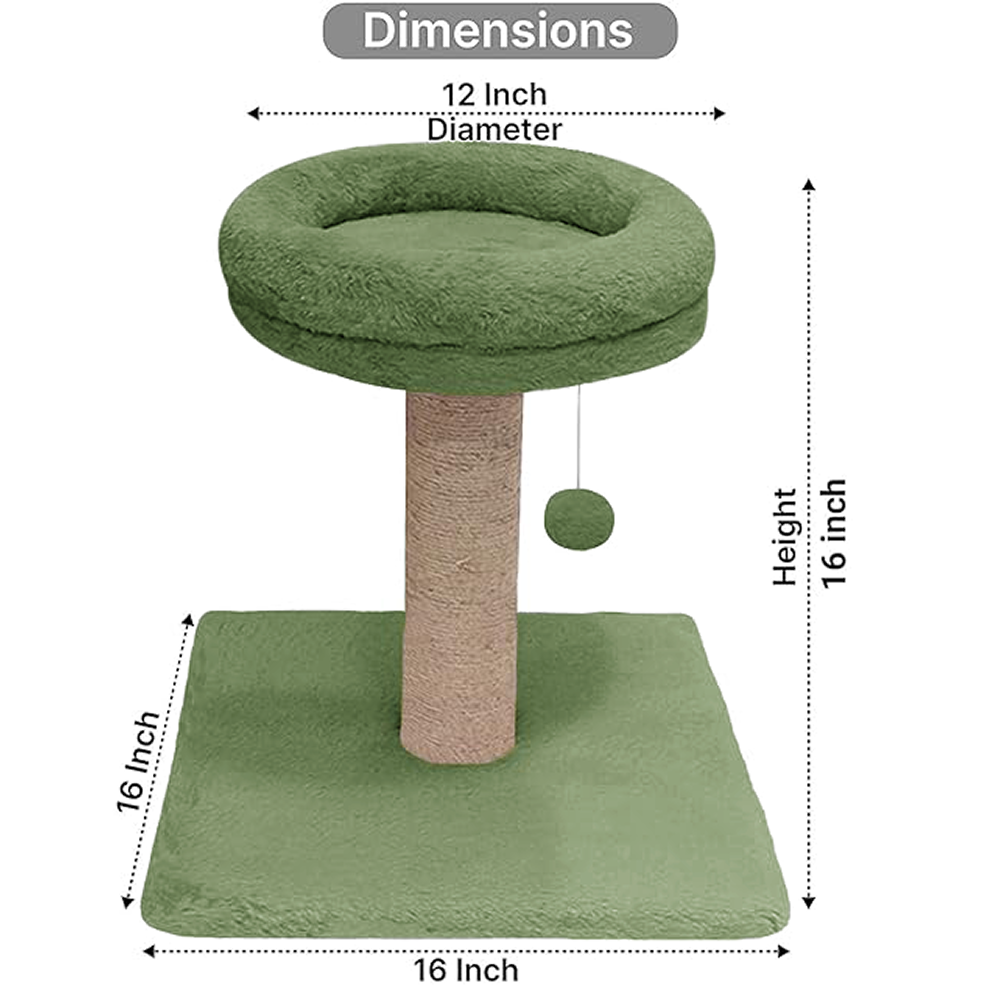 Furrlovers Fur Activity Cat Tree Scratching Post with Sisal Tower (Green) image 3