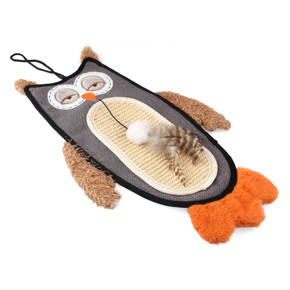 GiGwi Cat Scratcher with Catnip Owl Toy for Cats (Brown) image 7