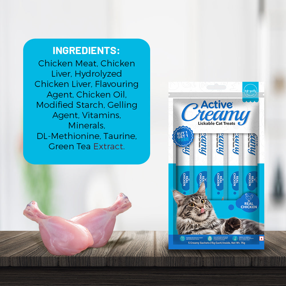 Active Lickable Real Chicken Creamy Cat Treats (Buy 1 Get 1) image 5