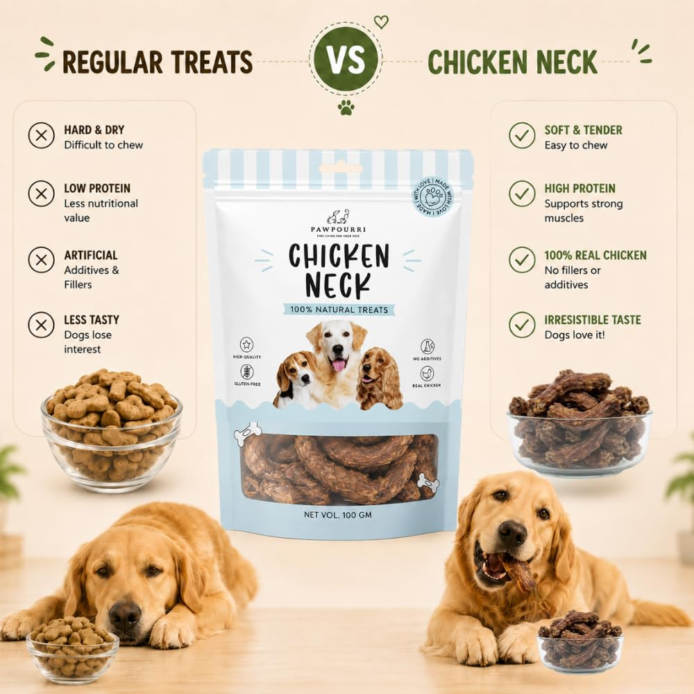Pawpourri 100% Natural Chicken Neck Jerky Dog Treat image 3