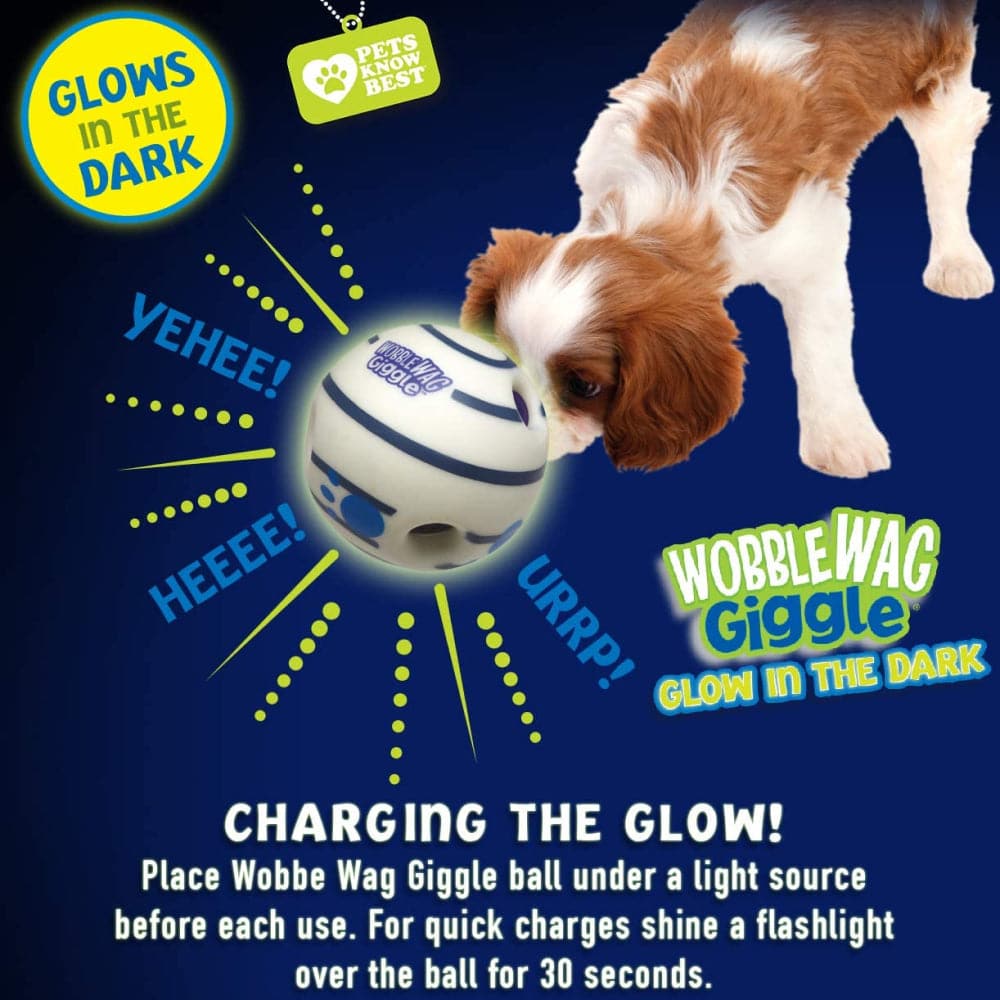 Wobble Wag Giggle Glow in The Dark Interactive Toy for Dogs | For Medium Chewers (White) image 5