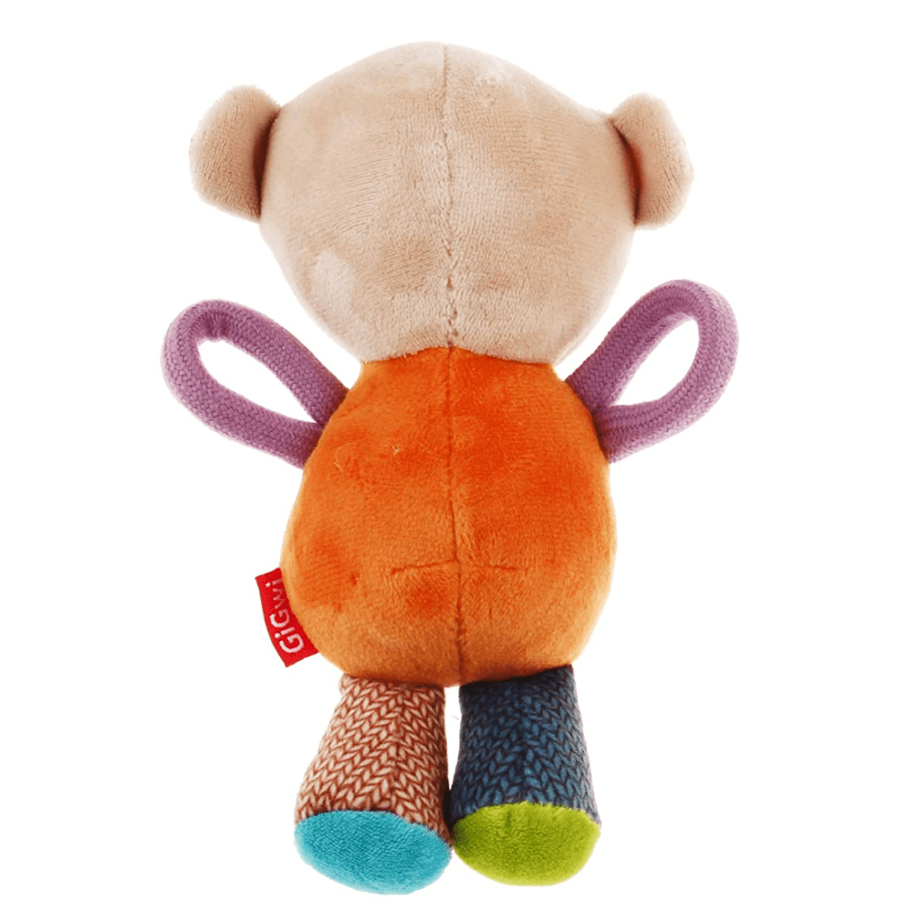 GiGwi Plush Friendz with Squeaker Bear Toy for Dogs (Orange) image 4