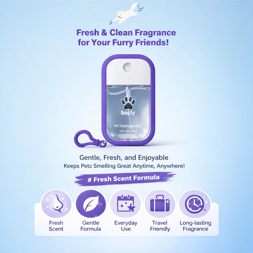 Bscly Fresh Mint Perfume Mist Portable Grooming Spray with Travel Silicone Case and Keychain image 2