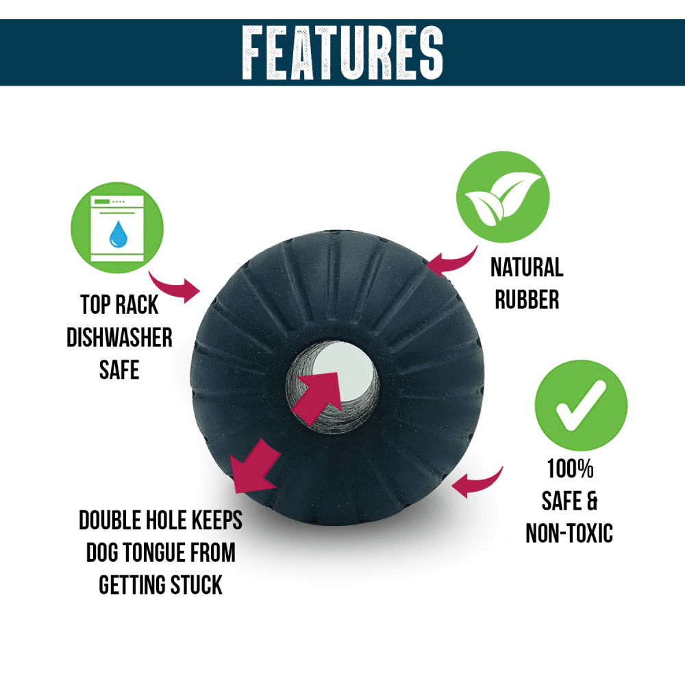 Goofy Tails Extreme Natural Rubber Ball Toy for Dogs (Black) image 3