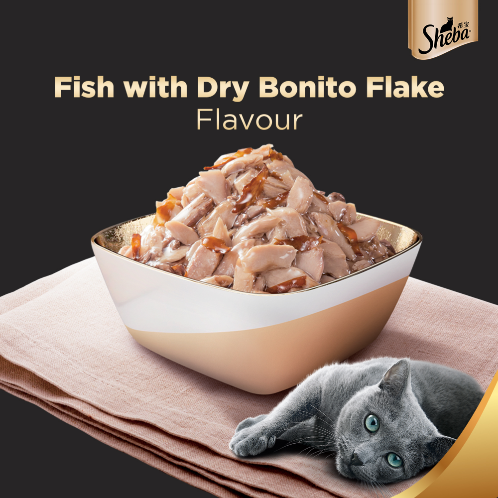 Sheba Fish with Dry Bonito Flake Premium Cat Wet Food image 7