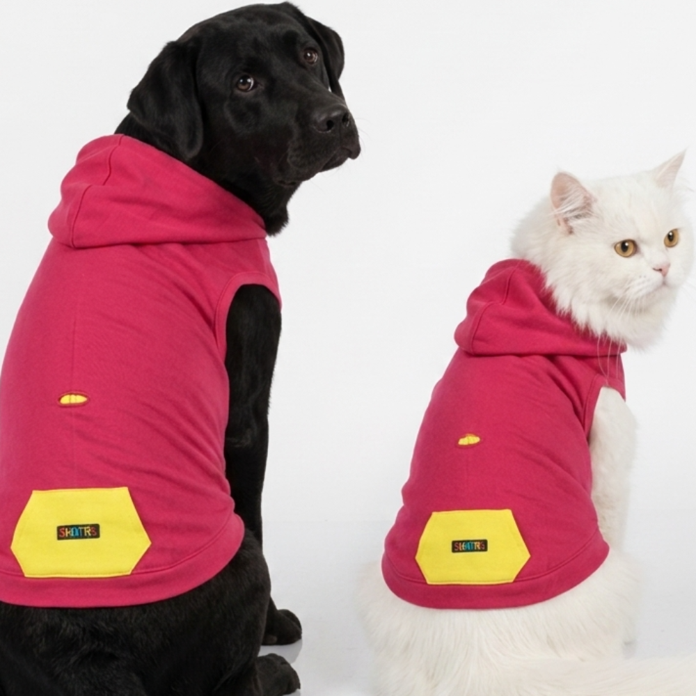 Skatrs Pop Breezy Hoodies with Pockets for Dogs and Cats (Pink)
