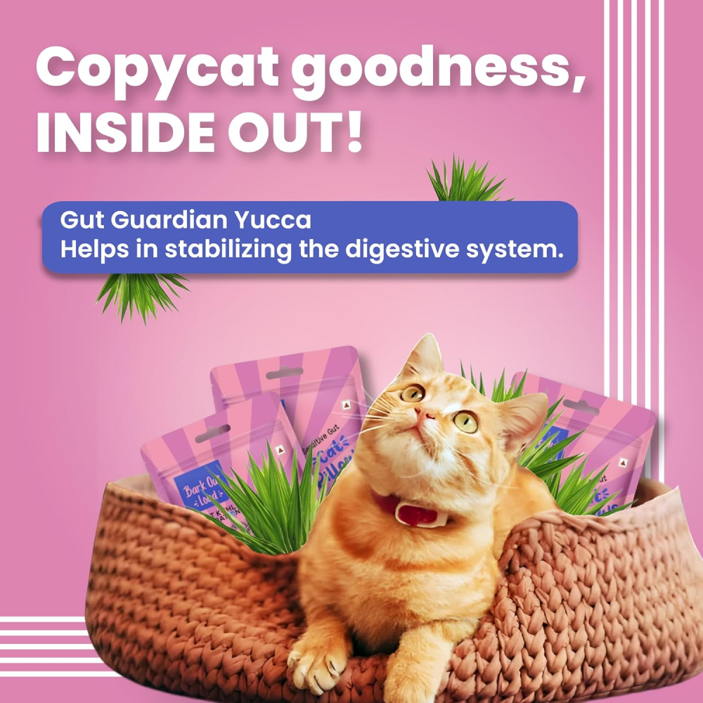 Bark Out Loud by Vivaldis Pillows for Sensitive Gut & Hairball Control Cat Treats Combo image 6