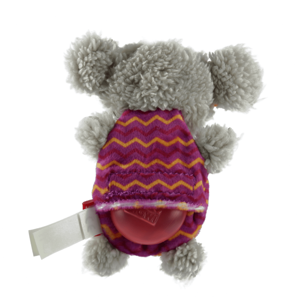 GiGwi Plush Friendz with Refillable Squeaker Elephant Toy for Dogs (Grey/Red) | For Medium Chewers image 3
