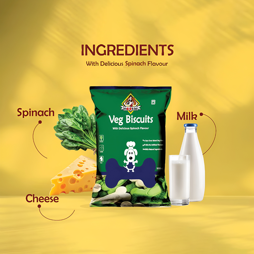 Nootie Spinach & Cheese Flavour Veg Biscuits Adult Dog Treats image 4