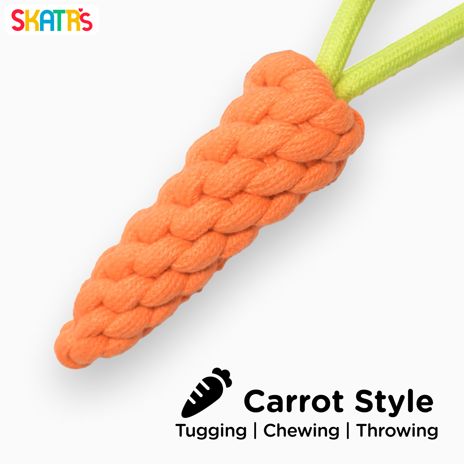 Skatrs Carrot Shaped Rope Chew Toy for Dogs and Cats (Orange) image 2