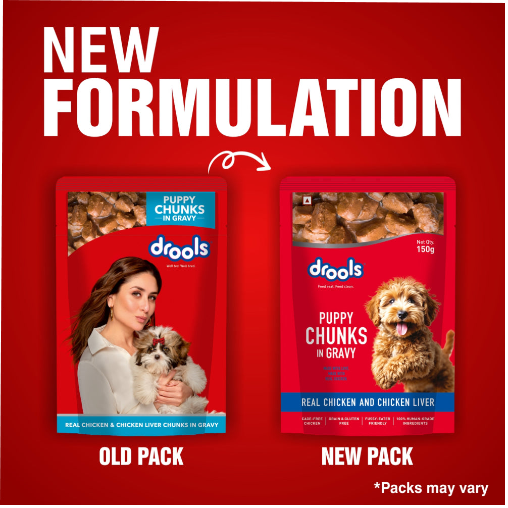 Drools Real Chicken & Chicken Liver Chunks in Gravy Puppy Dog Wet Food image 8