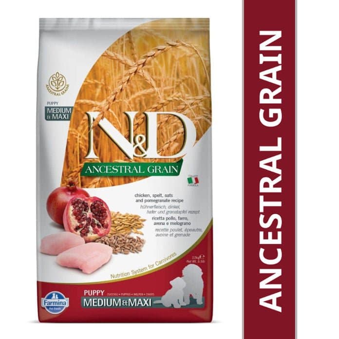 Farmina N&D Chicken & Pomegranate Ancestral Grain Puppy Medium Maxi Dog Dry Food (100g)