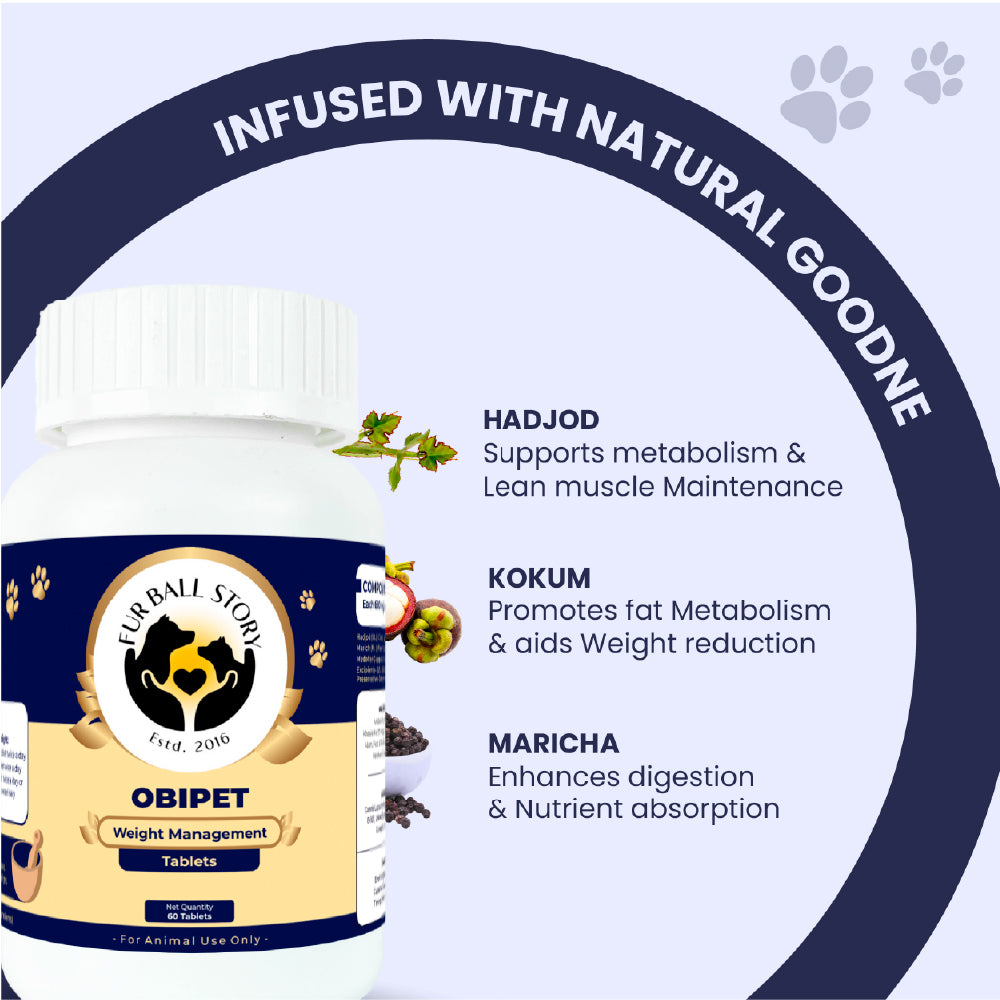 FurBall Story Obipet Weight Management Tablets for Dogs image 5