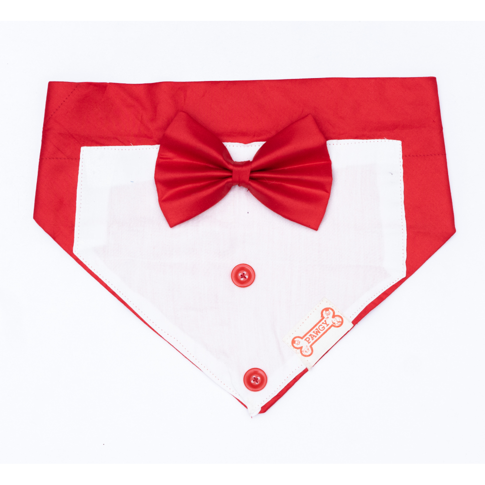 Pawgypets Tuxedo Bandana for Dogs and Cats (Red) image 2