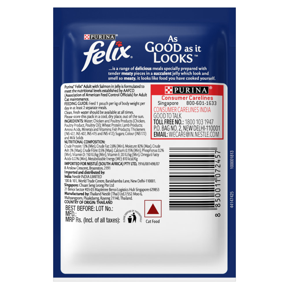 Purina Felix with Salmon in Jelly Adult Complete and Balanced Cat Wet Food image 7