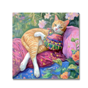 EverythingBoho Cat at Leisure Designer Fridge Magnet