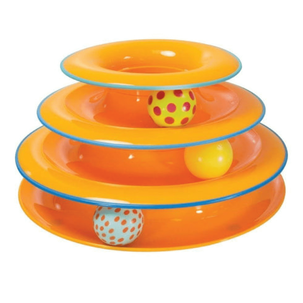 Petstages Tower of Track Three Level Active Toy for Cats (Orange) image 9