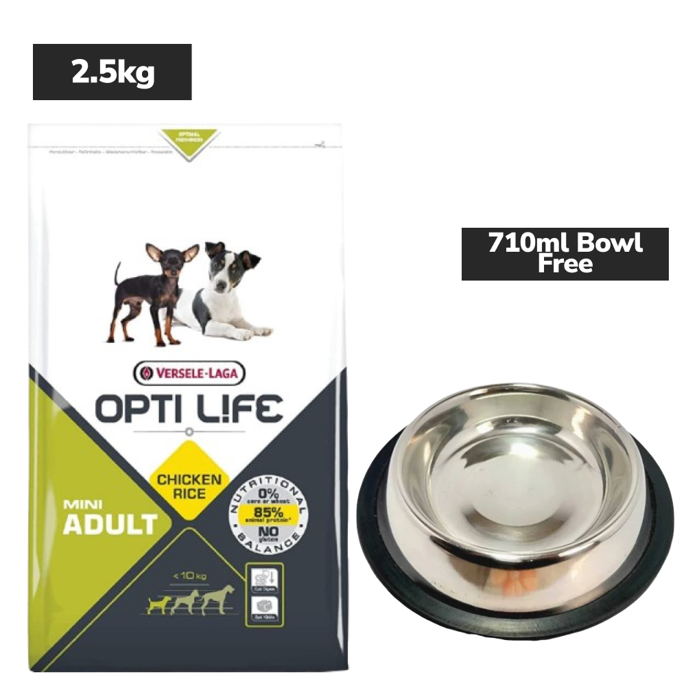 Versele Laga Opti Life Chicken & Rice Mini Adult Dry Dog Food image 4