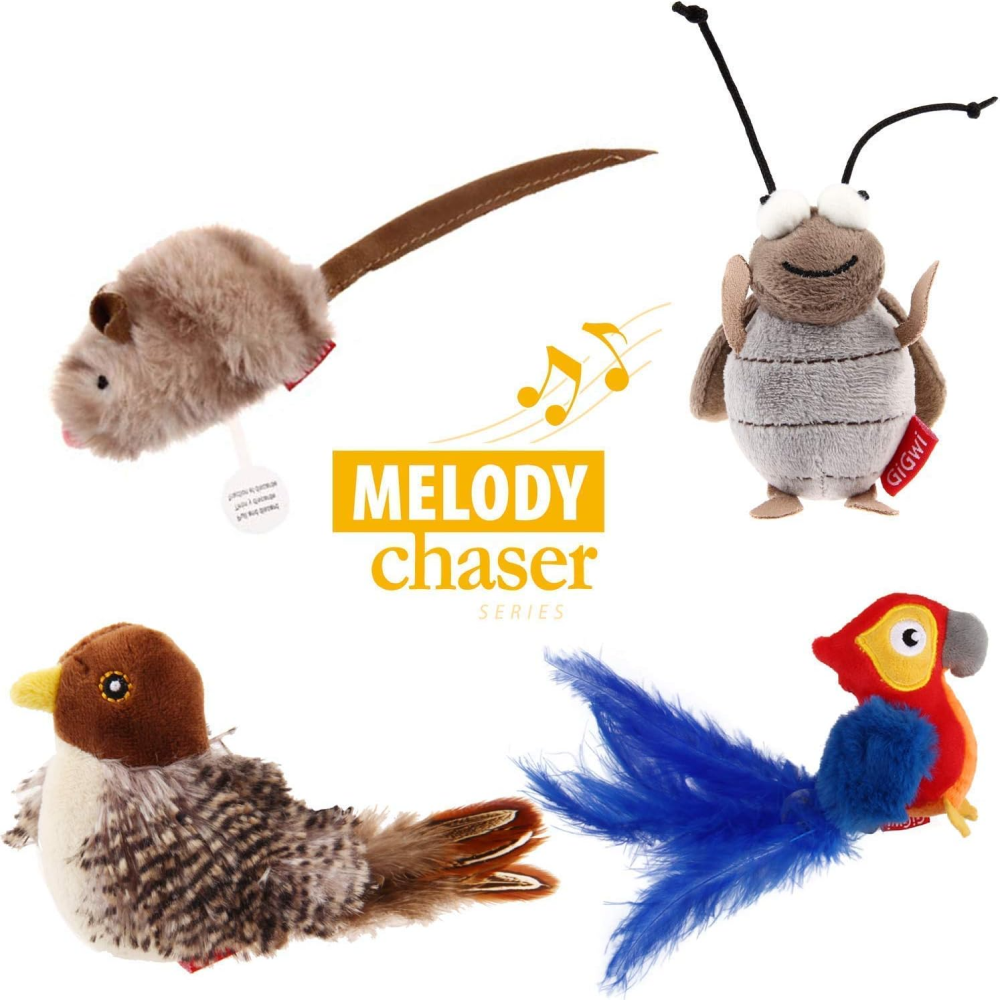 GiGwi Melody Chaser with Motion Activated Sound Chip Mouse Toy for Cats (Brown) image 7