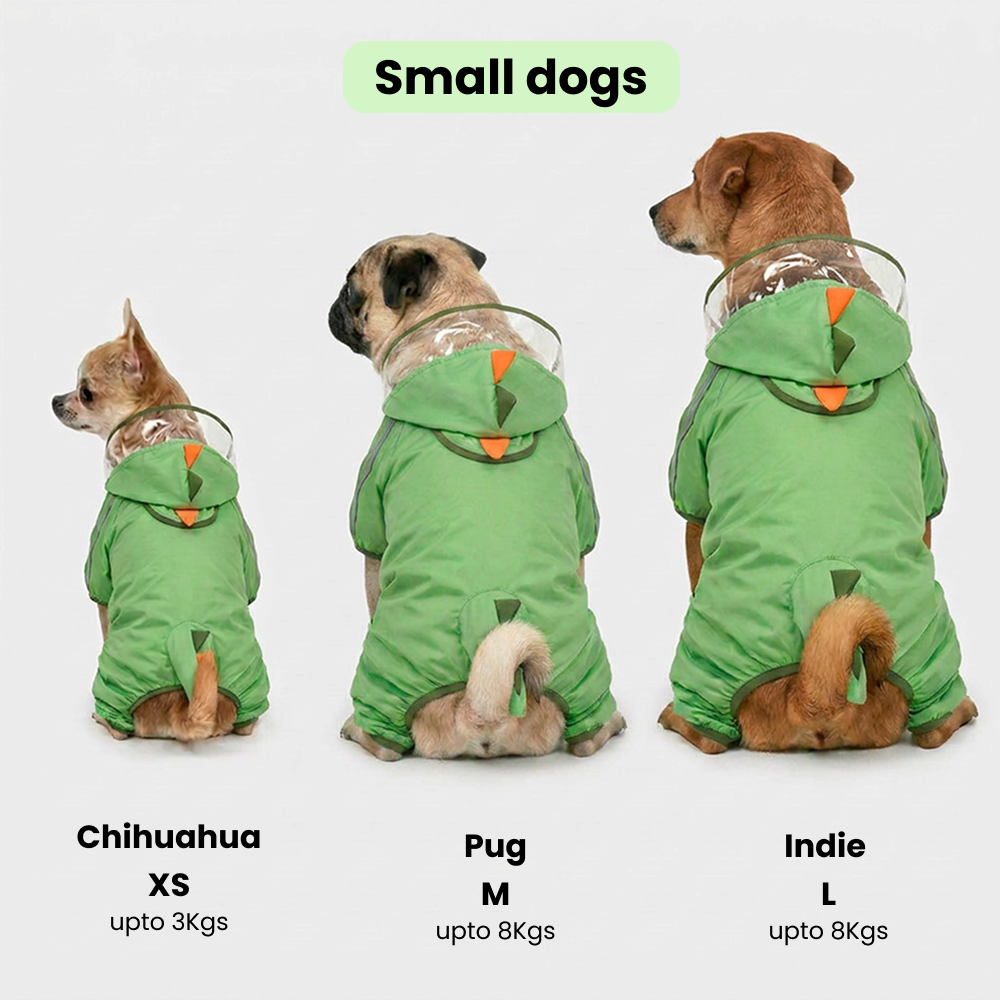 Barkbutler x Fofos Four Leg Dinosaur Raincoat for Dogs (Green) image 9