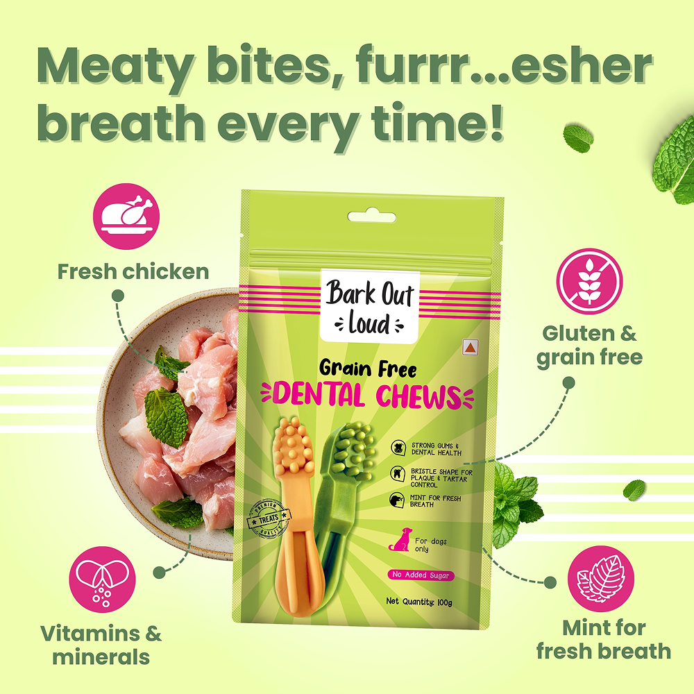 Bark Out Loud by Vivaldis Grain Free Chicken Dental Chews Dog Treats image 2