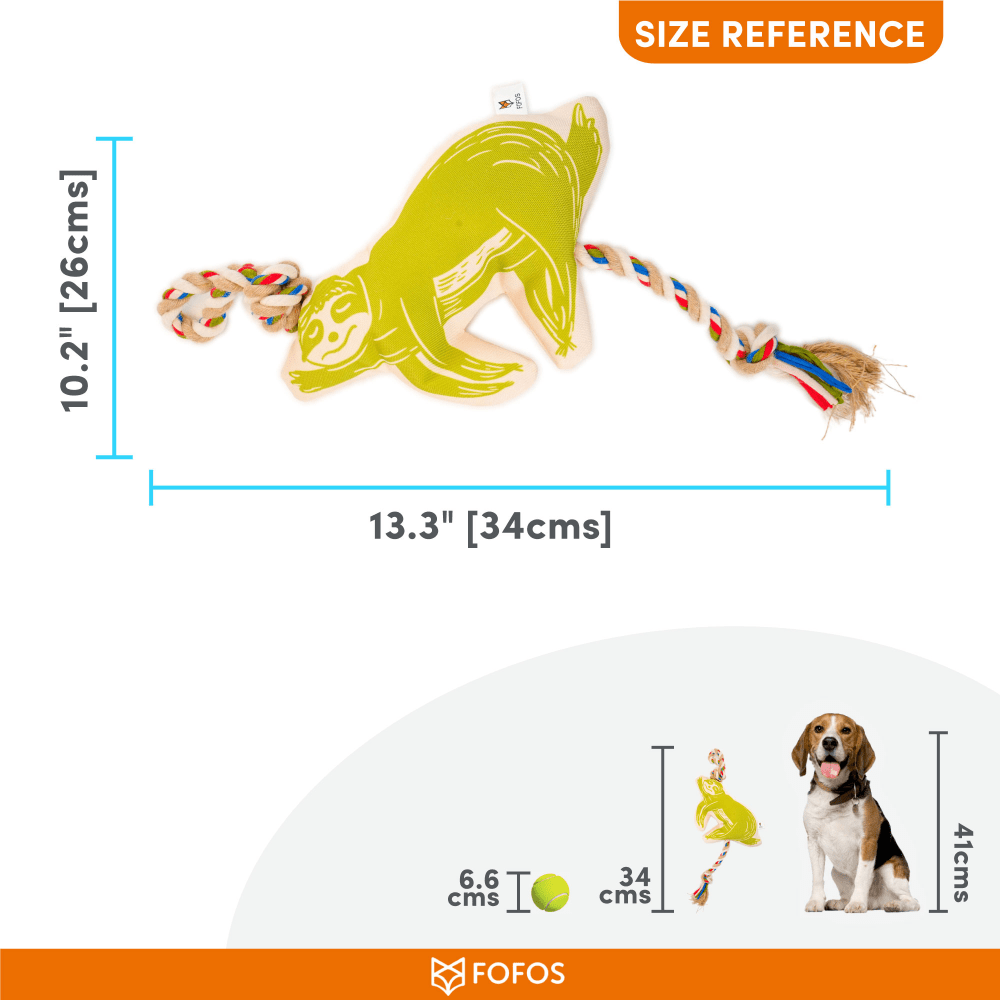 Barkbutler x Fofos Flossy Rope Toy With Sloth for Dogs image 3