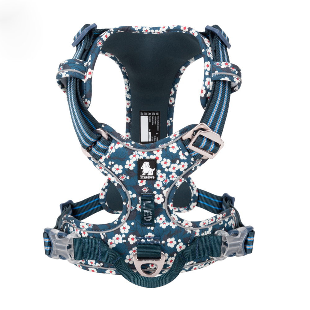 Truelove Floral No Pull 3M Reflective Harness for Dogs (Saxony Blue) image 2