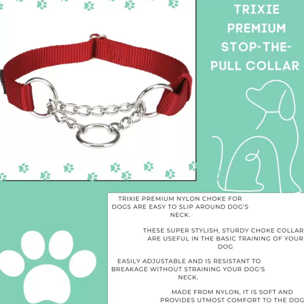Trixie Premium Choke Collar for Dogs (Cherry Red) image 4