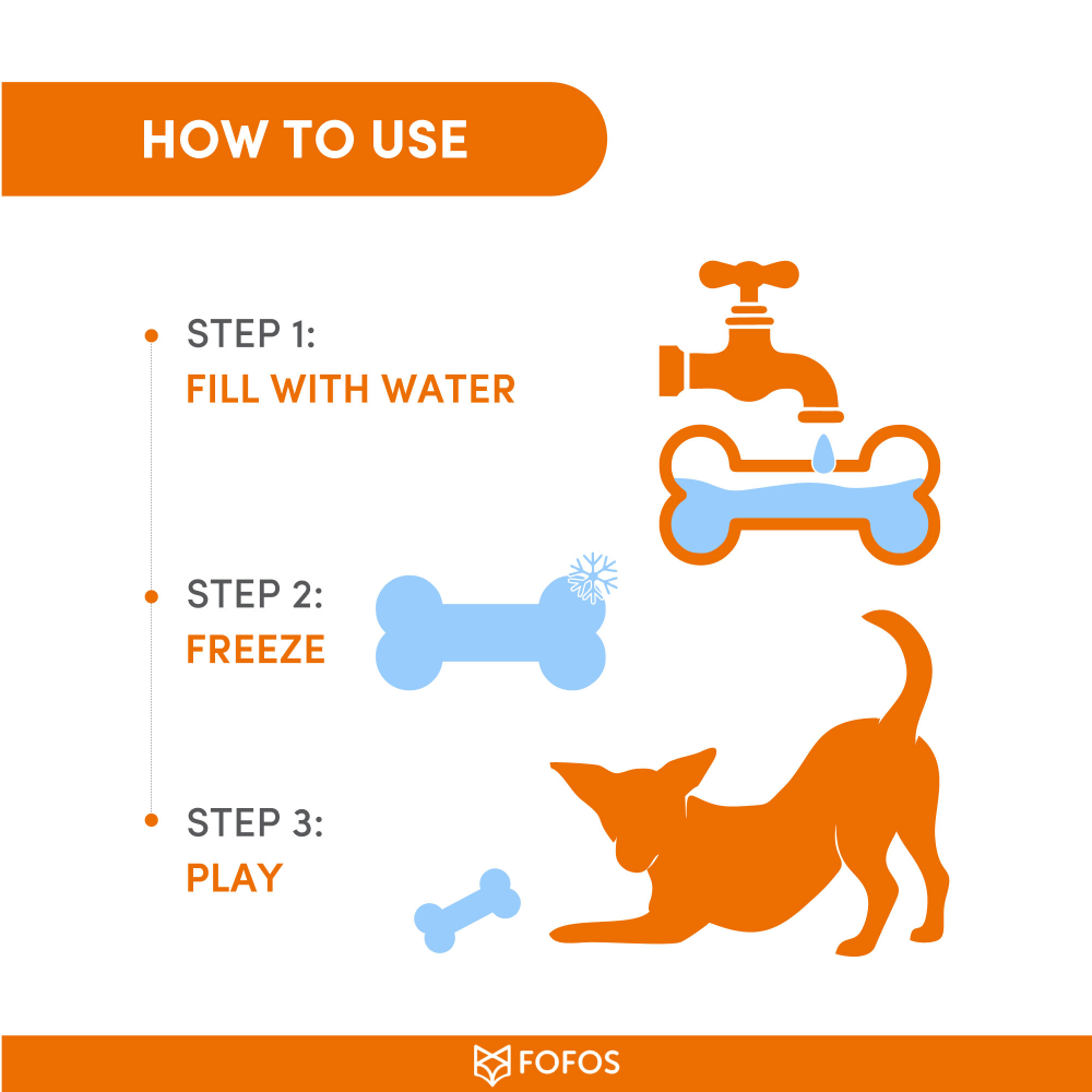 Barkbutler x Fofos Cooling Bone Freezable Chew Toy for Dogs (Blue) image 5