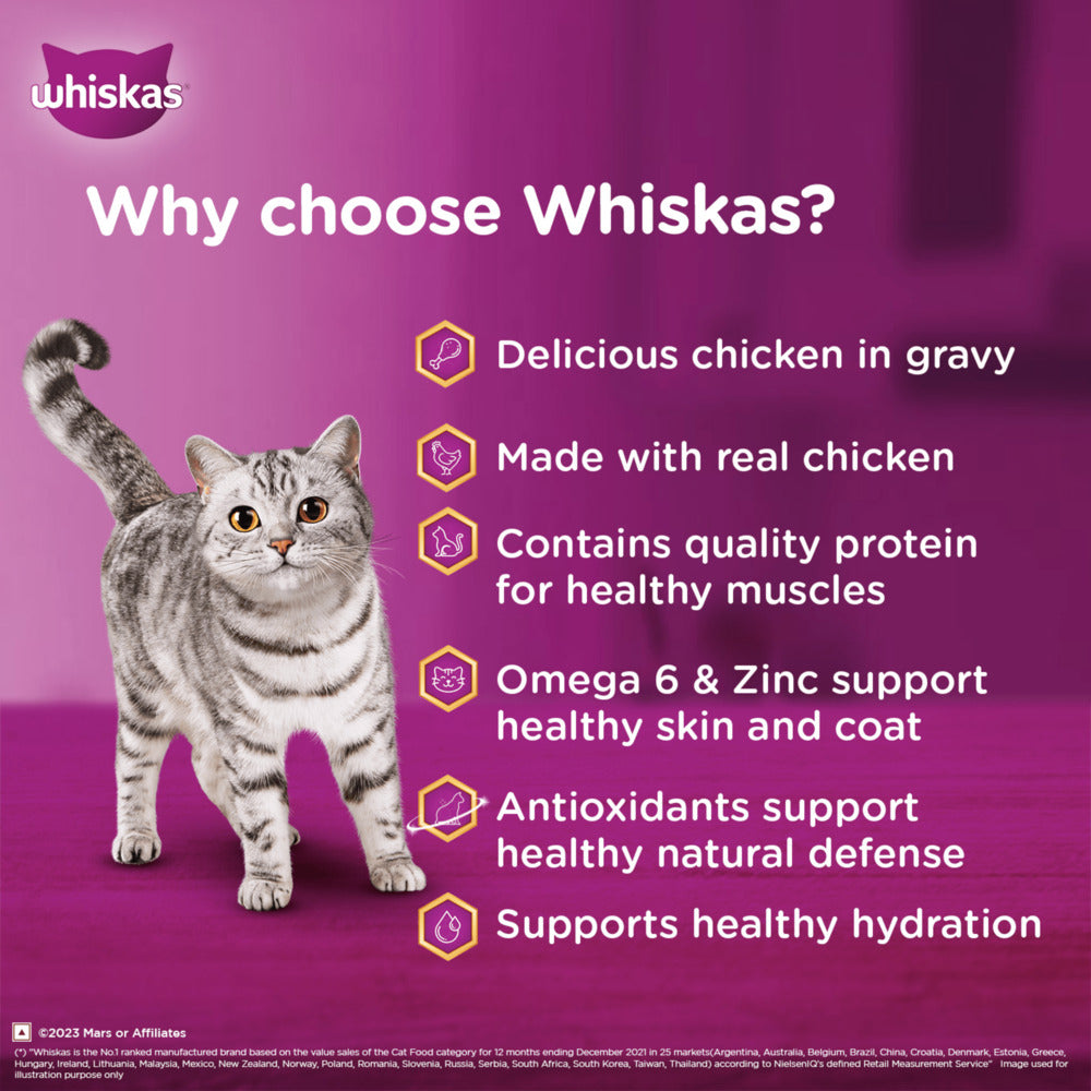 Whiskas Salmon in Gravy Meal and Chicken Gravy Adult Cat Wet Food Combo image 10