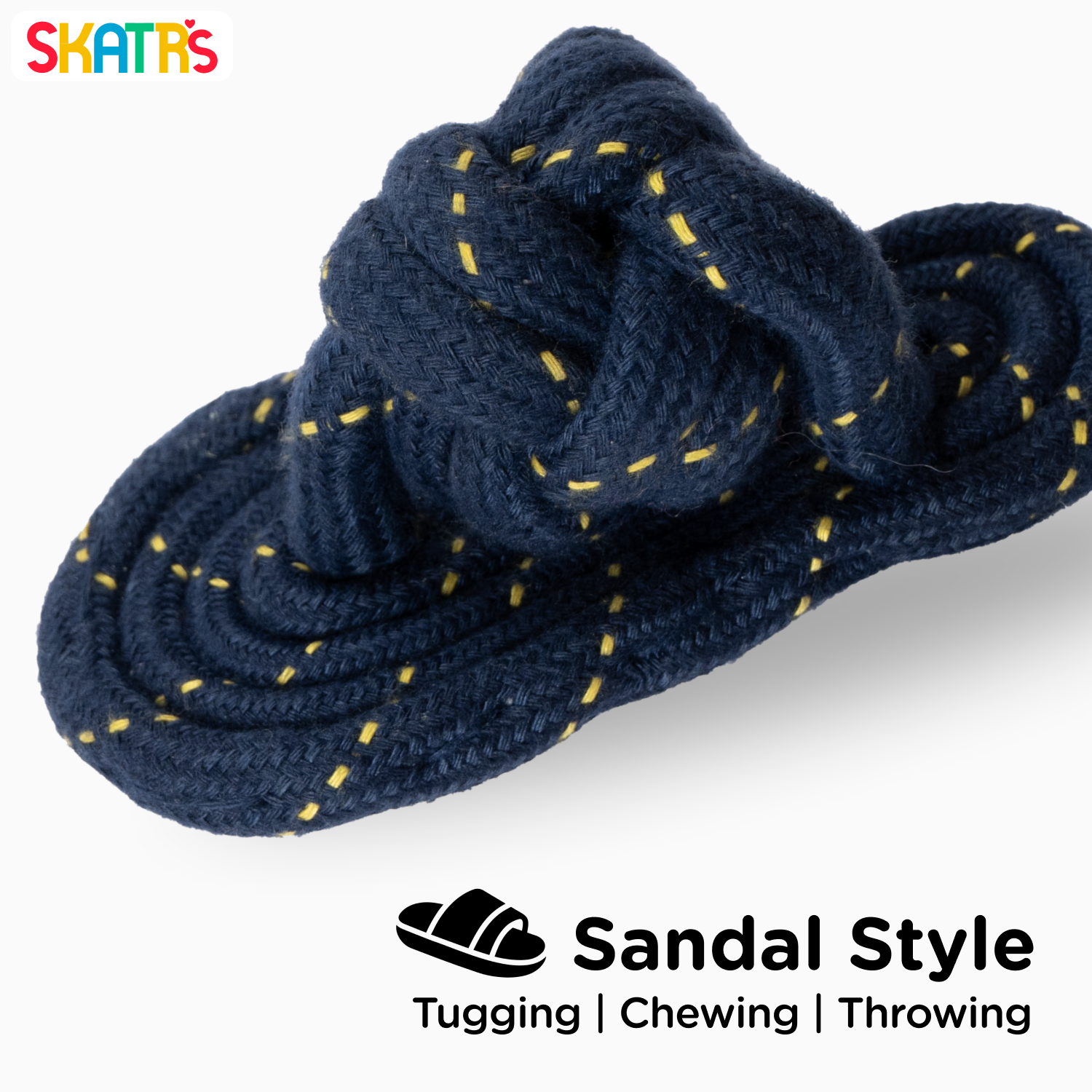 Skatrs Sandal Shaped Hand Made, Durable Rope Chew Toy for Dogs & Cats image 2