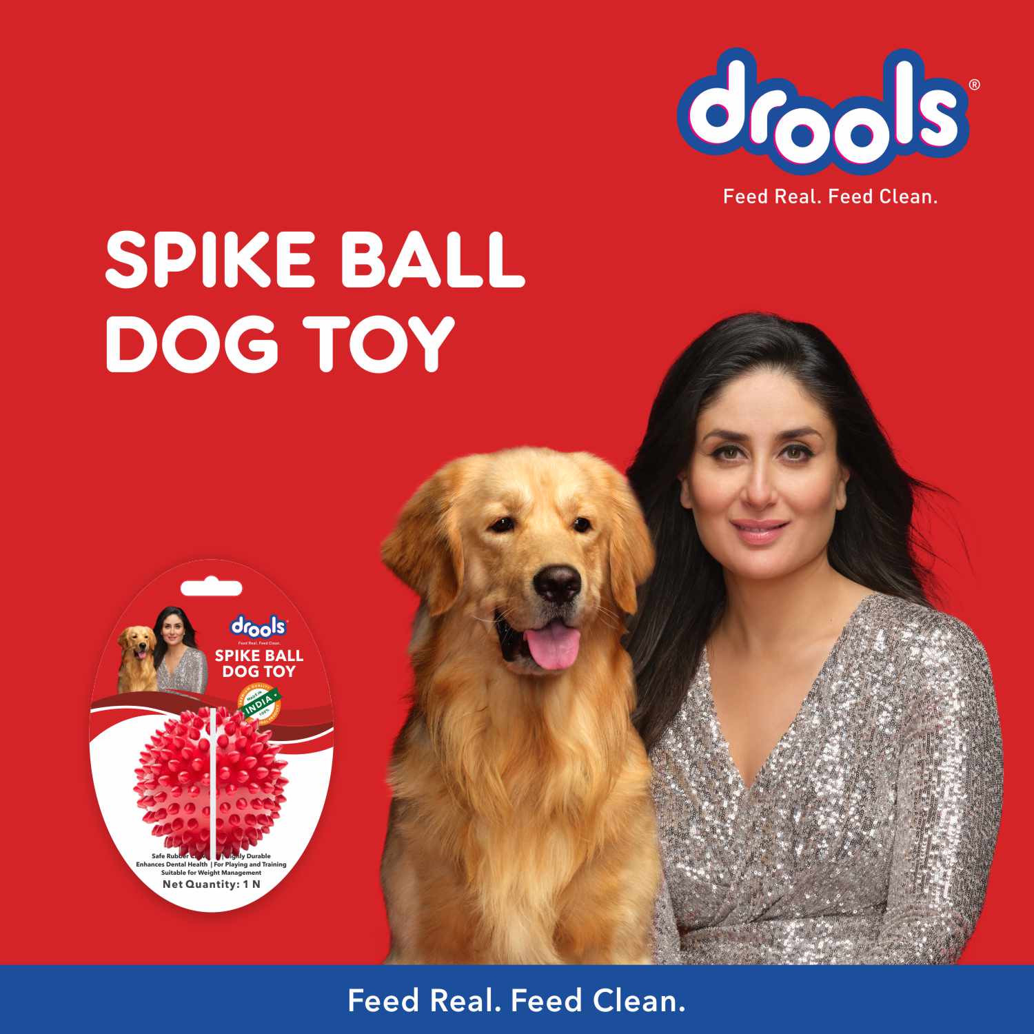 Drools Non Toxic Rubber Stud Spike Hard Ball Chew Teething Toy for Puppies and Dogs | For Aggressive Chewers image 5
