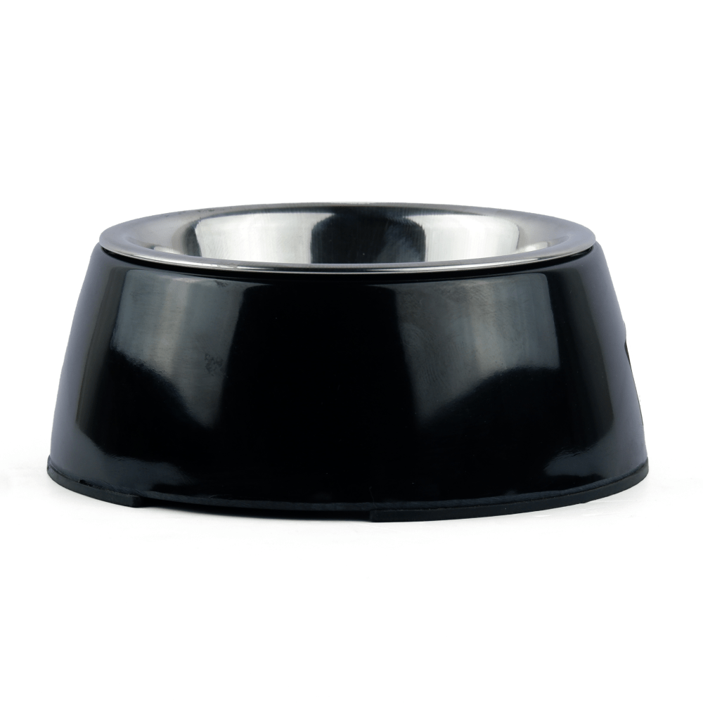 FG-Basil Solid Color Melamine Bowl for Dogs and Cats (Black)