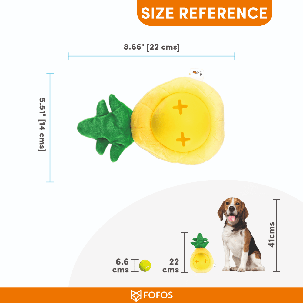 Barkbutler x Fofos Pineapple Treat Toy for Dogs (Yellow) image 2