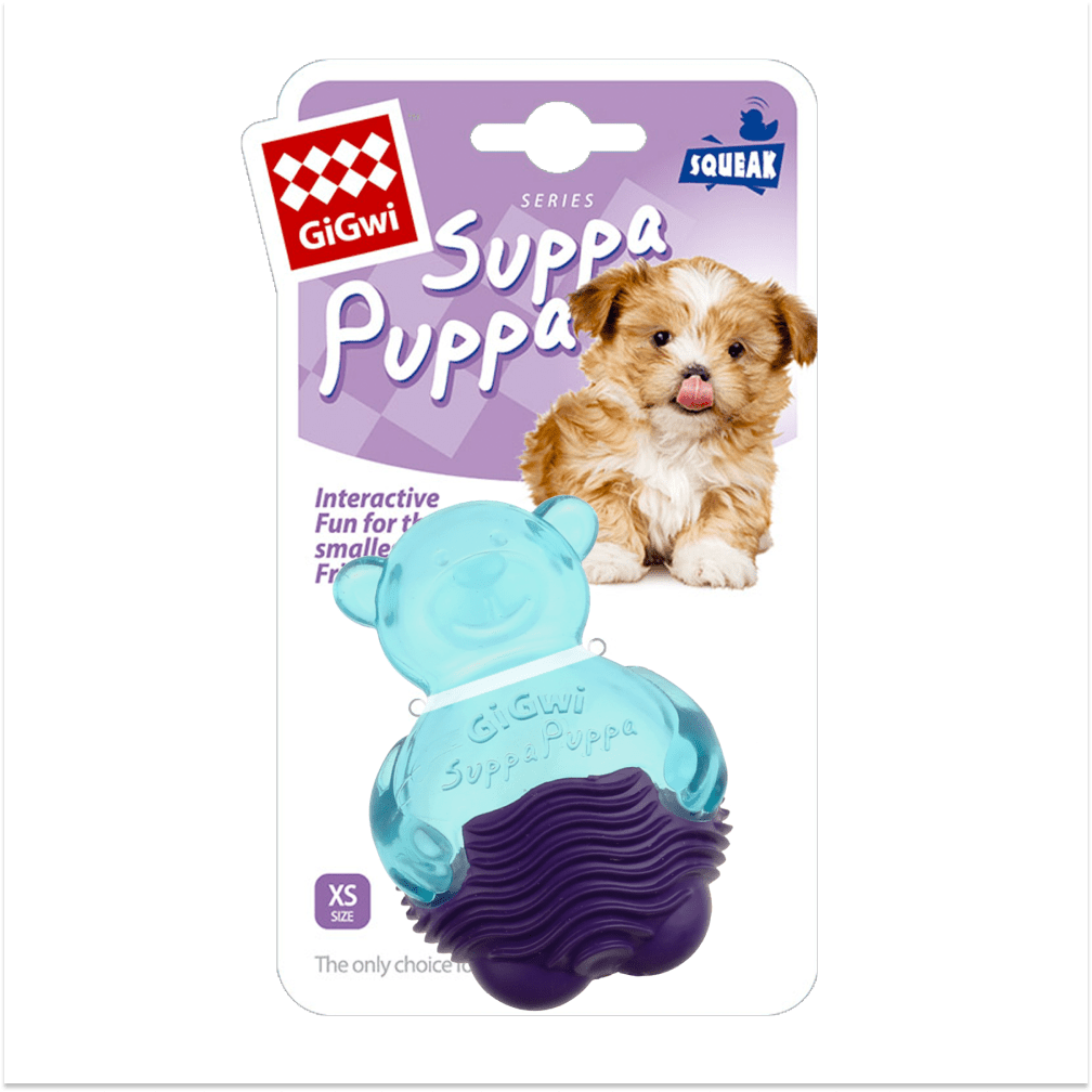 GiGwi Suppa Puppa Bear Toy for Dogs (Blue & Purple) image 3