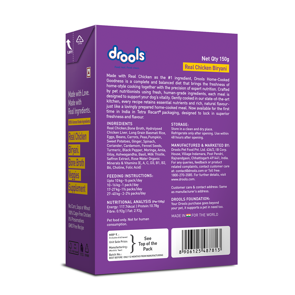 Drools Tetra Pack Real Chicken Biryani Dog Fresh Food image 2