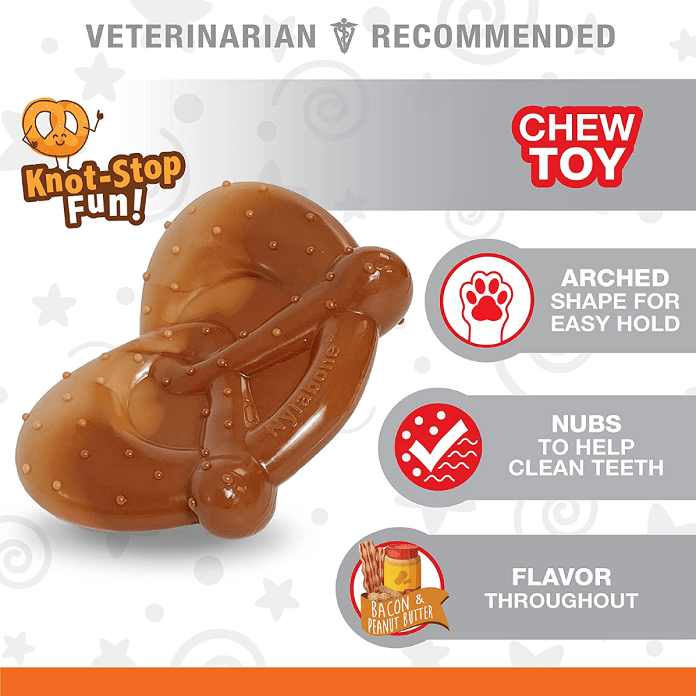 Nylabone Flavor Frenzy Pretzel Toy for Dogs (Brown) image 4