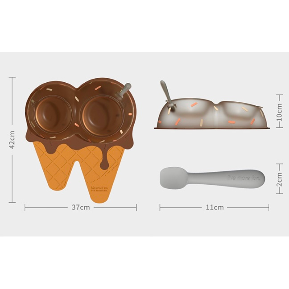 Talking Dog Club Chocolate Ice Cream Bowl for Cats (Brown) image 3