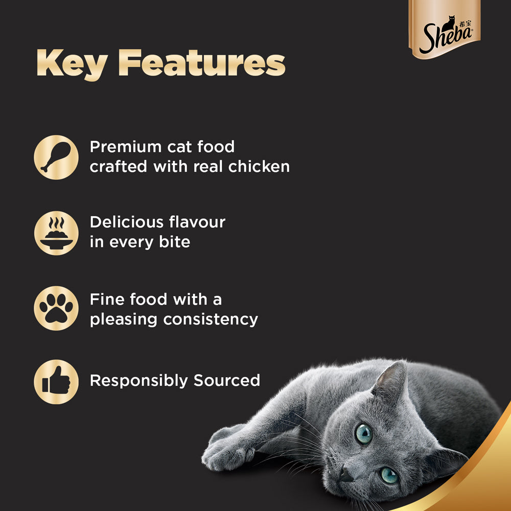 Sheba Chicken Loaf and Tuna Pumpkin & Carrot In Gravy Rich Premium Adult Fine Cat Wet Food Combo image 4