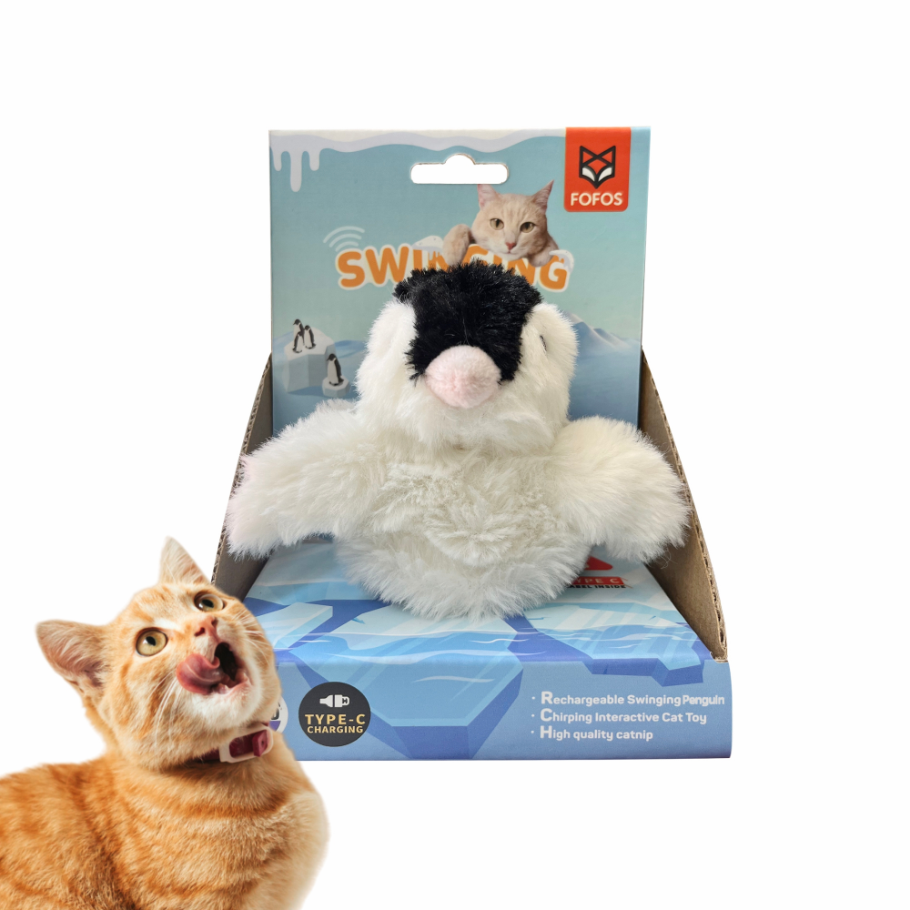 Barkbutler x Fofos Swinging Penguin Interactive Toy for Cats (White/Black) image 4